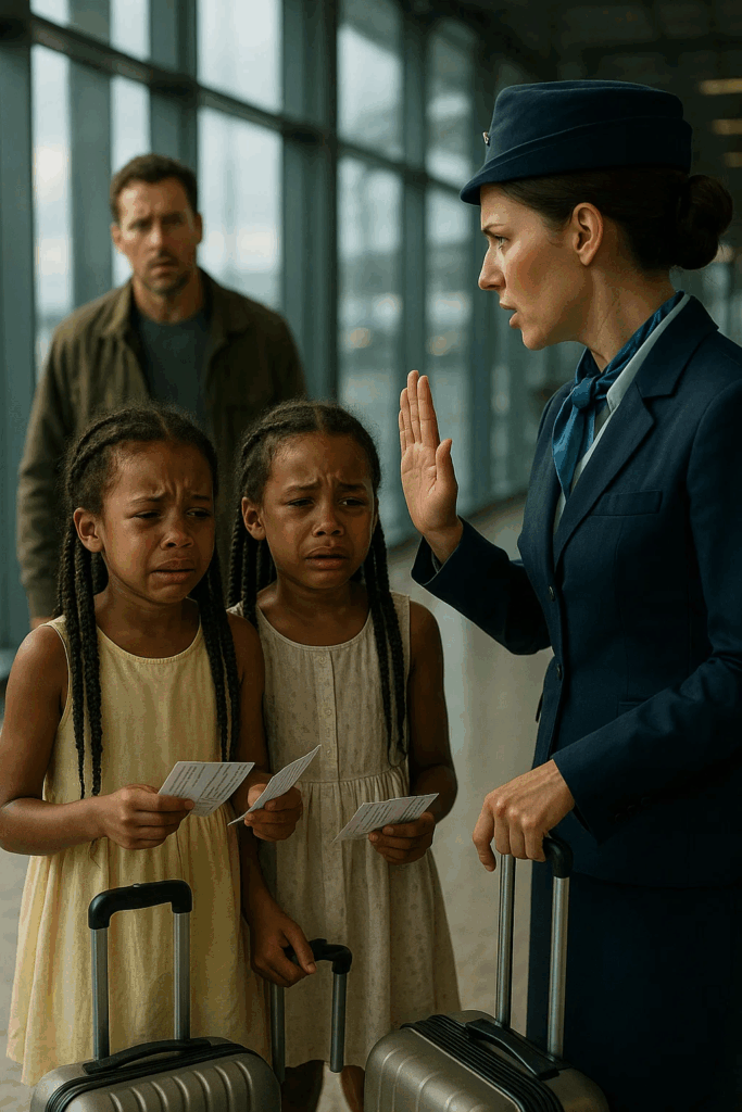 Twins were prevented from boarding a plane after a flight attendant made r@cist comments at the airport, but what happened next was a real surprise.